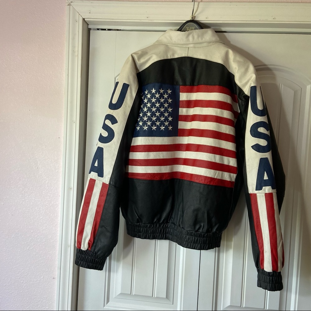 Men’s American Flag Leather Jacket